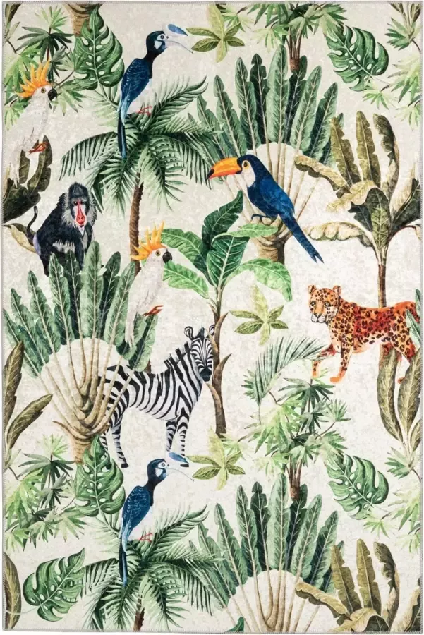Decor24-OB Laagpolig vloerkleed Exotic Jungle 120x170 cm