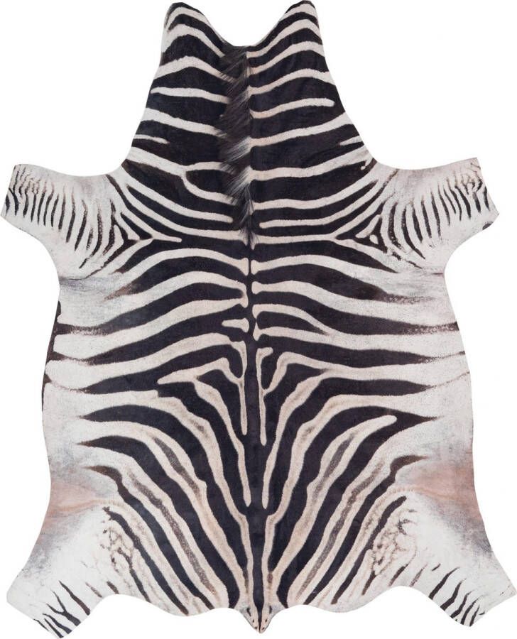 Decor24-OB Lederlook dierenhuid Toledo Zebra 155x190 cm