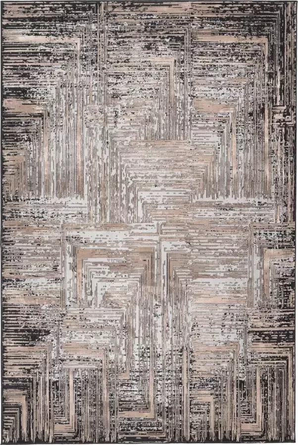 Decor24-OB Modern laagpolig vloerkleed Matrix Taupe 200x290 cm