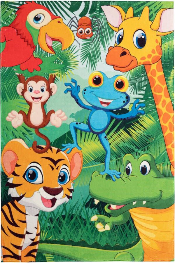 decor24-OB Vrolijk kinderkamer-vloerkleed Juno Jungle 120x170 cm