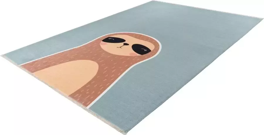 Decor24-OB Wasbaar kinderkamer vloerkleed Greta Sloth 70% katoen 115x170 cm