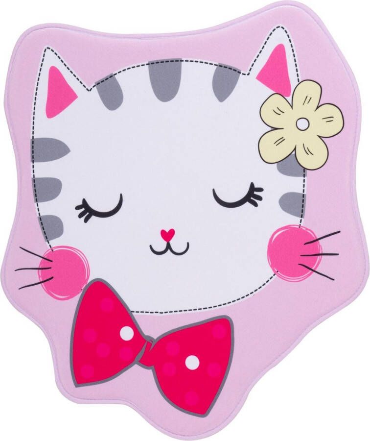 Decor24-OB Wasbaar kinderkamer vloerkleed Mila Kitty 60x70 cm