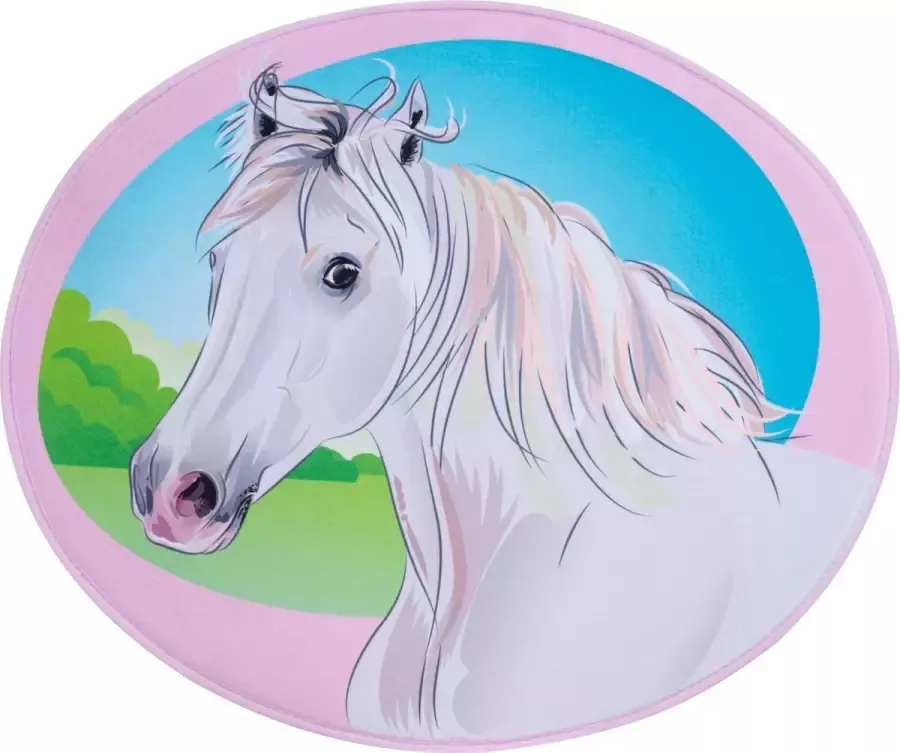 Decor24-OB Wasbaar kinderkamer vloerkleed Mila Pony 73x60 cm