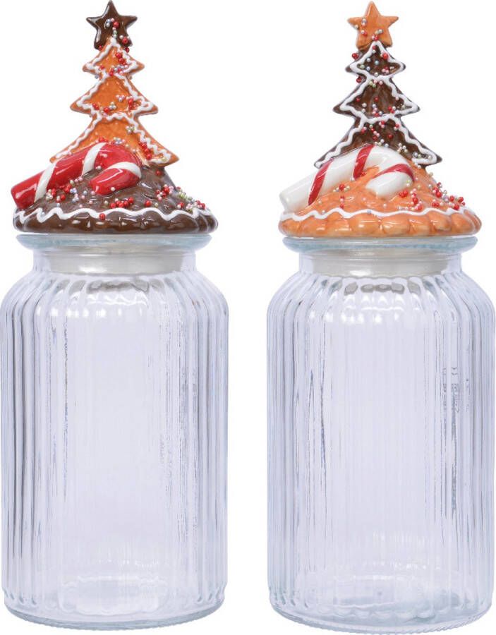 Decoris Snoeppot groot kerstboom bruin