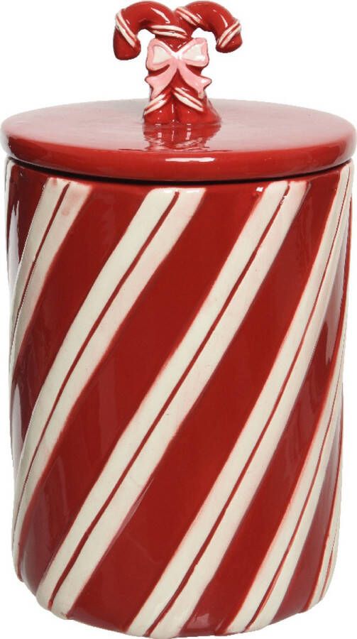 Decoris Snoeppot Rood wit gestreept