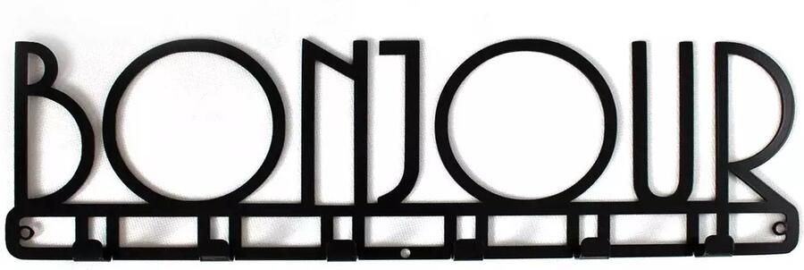 Decorizzly Bonjour Metalen Wandhanger