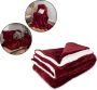 DecoSence Fleece deken 150x200 cm Fleece Plaid Plaids Bordeaux Rood Grand Foulard Bank- Extra Dik - Thumbnail 1