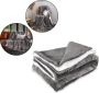 DecoSence Fleece deken 150x200 cm Fleece Plaid Plaids Grijs Antraciet Grand Foulard Bank Extra Dik - Thumbnail 1