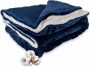 DecoSence Fleece deken 150x200 cm Fleece Plaid Plaids Kobalt Blauw Navy Grand Foulard Bank- Extra Dik - Thumbnail 2