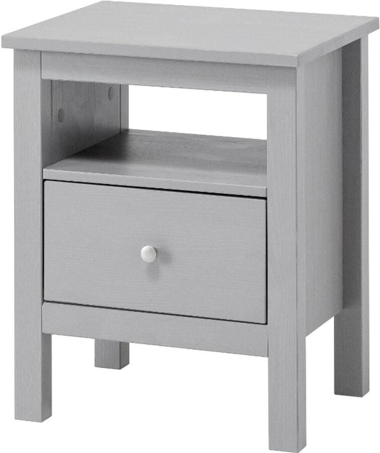 Decothuis Havuun Vesa nachtkastje – grenen hout – grijs – 1 lade & open vak – Scandinavisch design - Foto 2