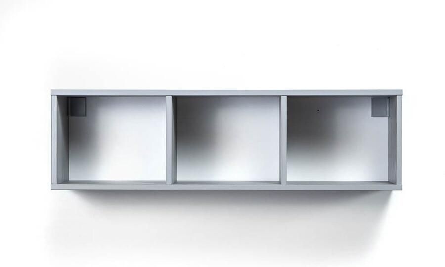 Decothuis Havuun Vesa: zwevende wandplank grenen grijs 3-vakken