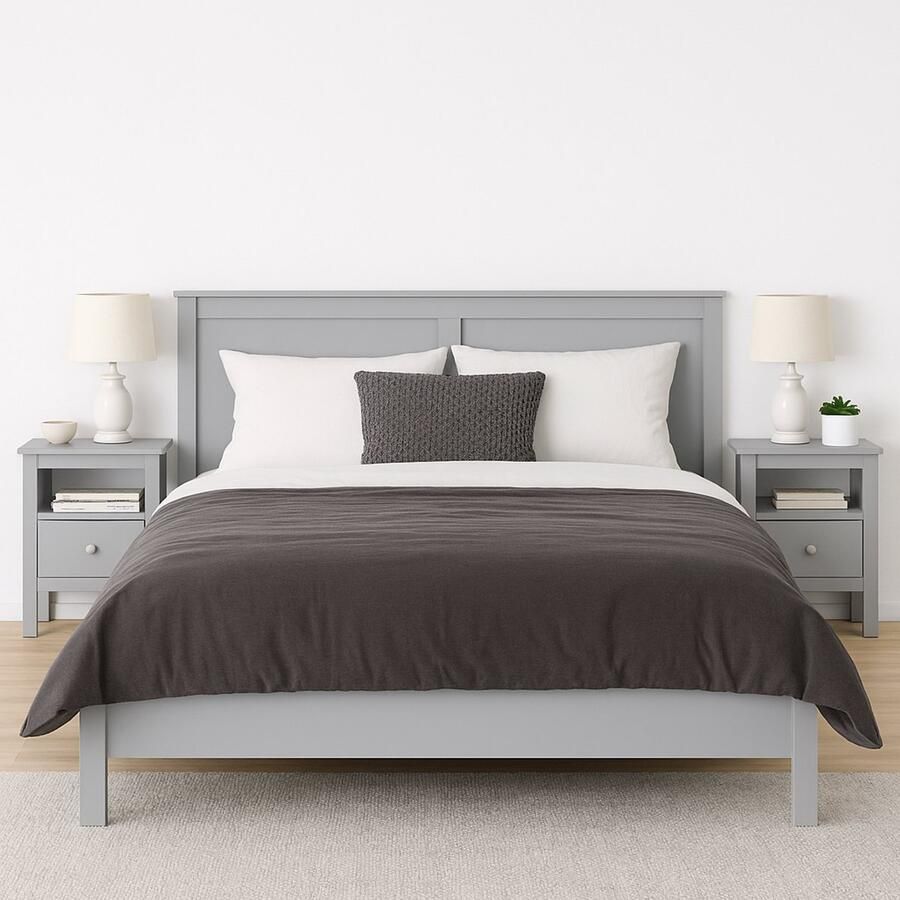 Decothuis Havuun Vesa nachtkastje – grenen hout – grijs – 1 lade & open vak – Scandinavisch design