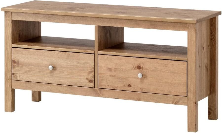 Decothuis Havuun Vesa TV-meubel grenen 110 cm breed 2 lades & open vak houtkleur – Scandinavisch design