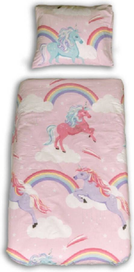 Decoware baby dekbedovertrek Unicorn Rainbow Katoen Ledikant 100x140 + 40x60 cm