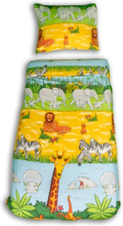 Decoware Peuter Dekbedovertrek Cheeky Monkey 100% Katoen juniorbed (120x150 cm + Kussensloop 40x60 cm) Dierenprint