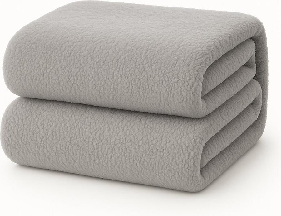 Decoware Teddy Fleece Hoeslaken Grijs 200x200 cm Extra Warm & Zacht Voor Matrassen tot 30 cm