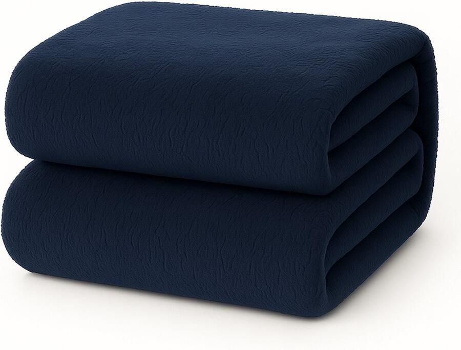 Decoware Teddy Fleece Hoeslaken Navy 160x200 cm Extra Warm & Zacht Voor Matrassen tot 30 cm
