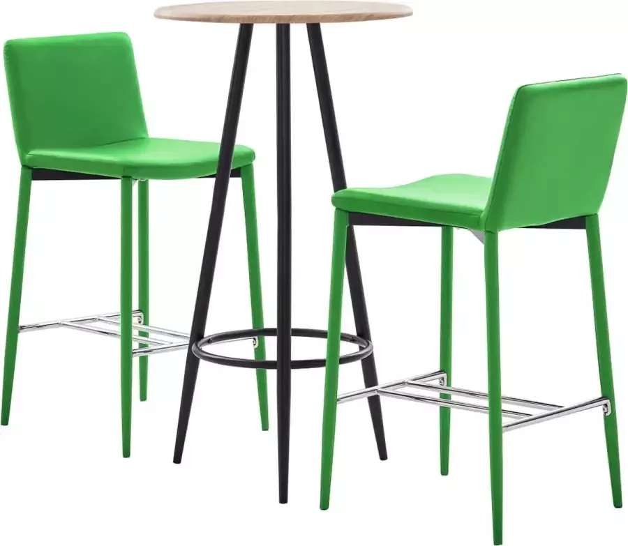 Decoways 3-delige Barset kunstleer groen