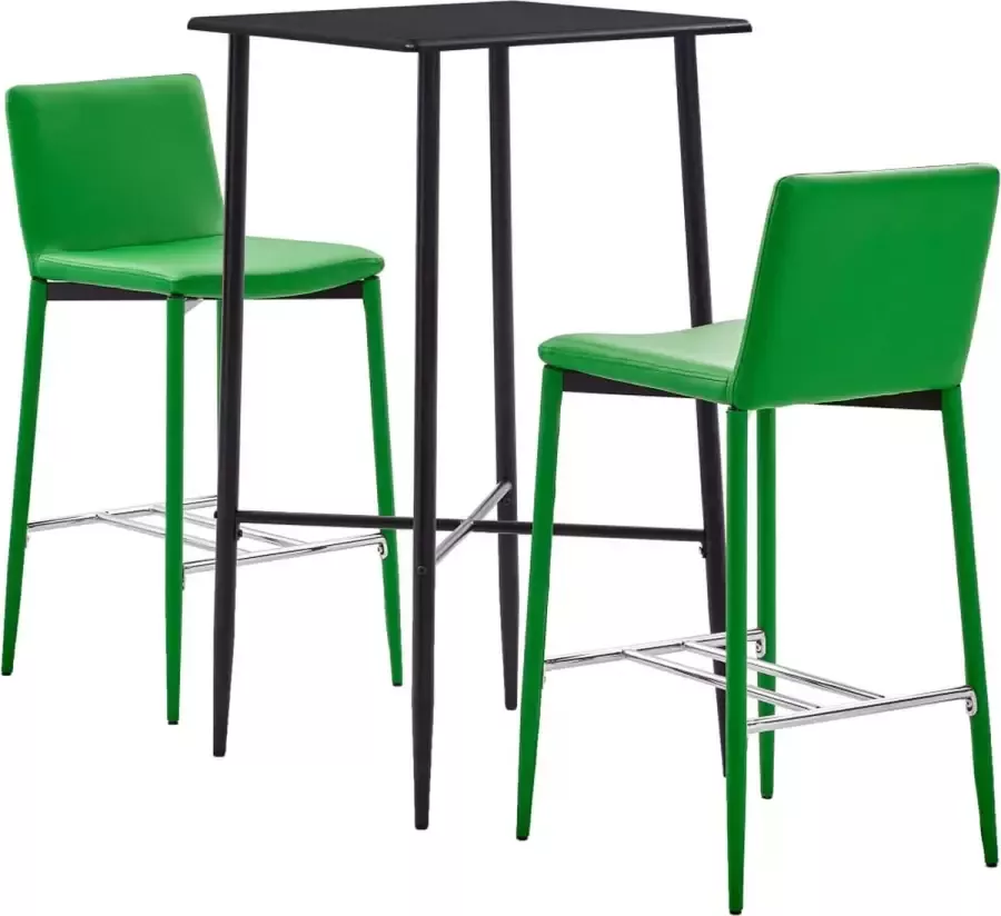 Decoways 3-delige Barset kunstleer groen