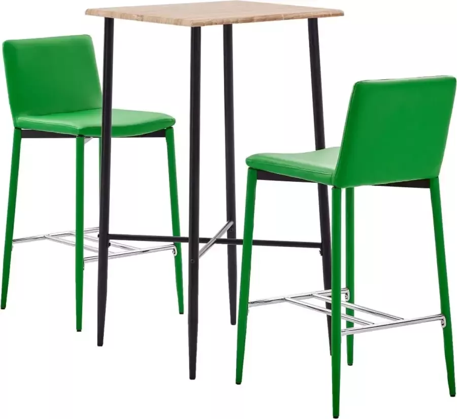 Decoways 3-delige Barset kunstleer groen