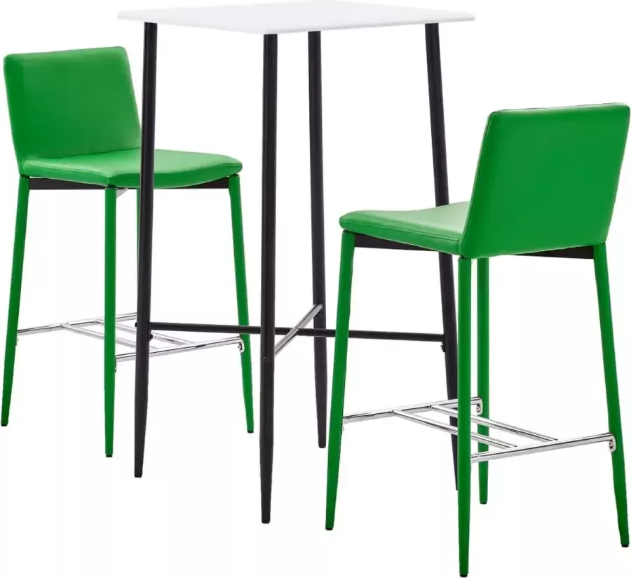 Decoways 3-delige Barset kunstleer groen