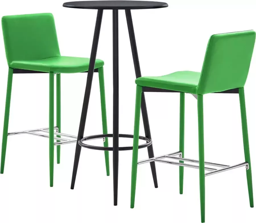 Decoways 3-delige Barset kunstleer groen