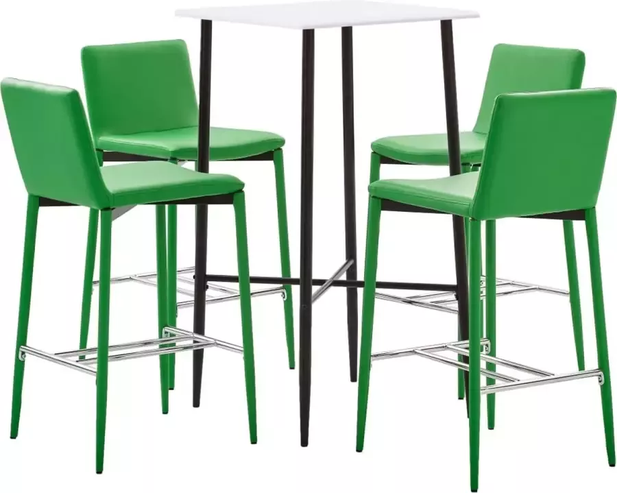 Decoways 5-delige Barset kunstleer groen