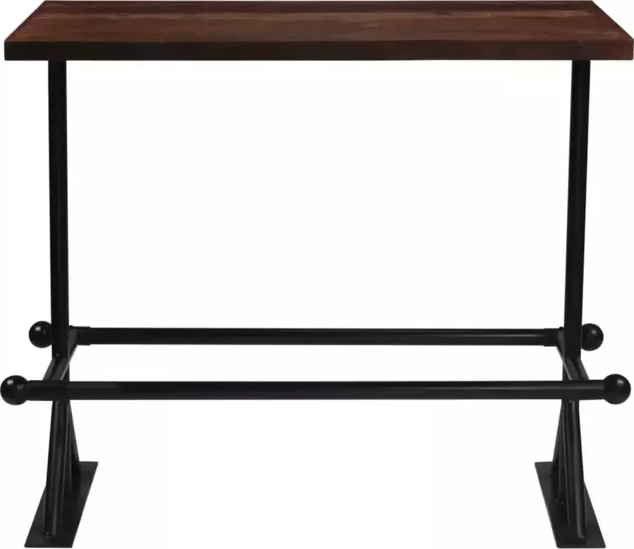 Decoways Bartafel 120x60x107 cm massief gerecycled hout donkerbruin