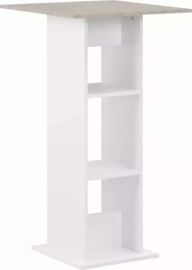 Decoways Bartafel 60x60x110 cm wit en betonkleurig