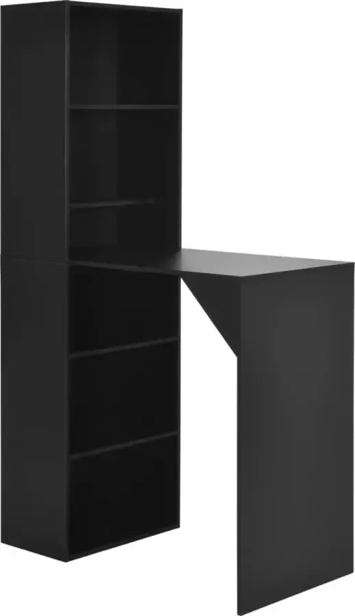 Decoways Bartafel met kast 115x59x200 cm zwart