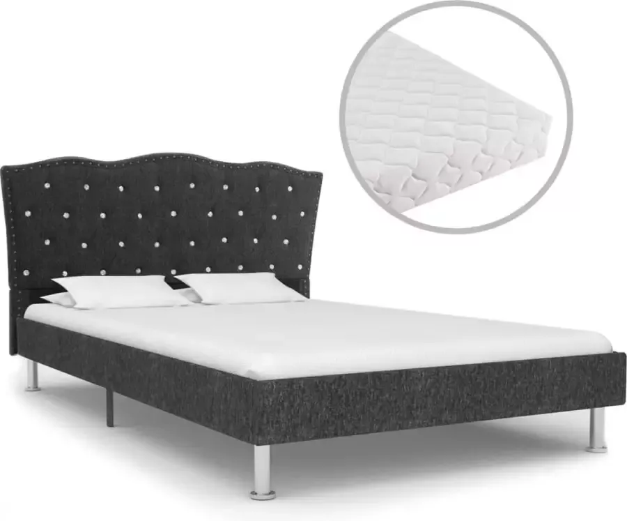 Decoways Bed met matras stof donkergrijs 120x200 cm