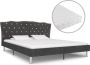 Decoways Bed met matras stof donkergrijs 160x200 cm - Thumbnail 3