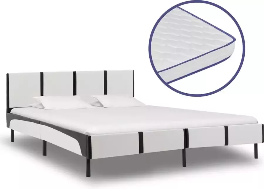 Decoways Bed met traagschuim matras kunstleer 160x200 cm