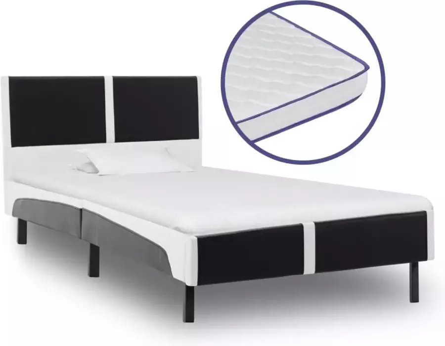 Decoways Bed met traagschuim matras kunstleer 90x200 cm