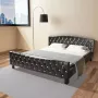 Decoways Bed met traagschuim matras kunstleer zwart 180x200 cm - Thumbnail 1