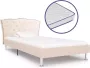 Decoways Bed met traagschuim matras stof beige 90x200 cm - Thumbnail 1