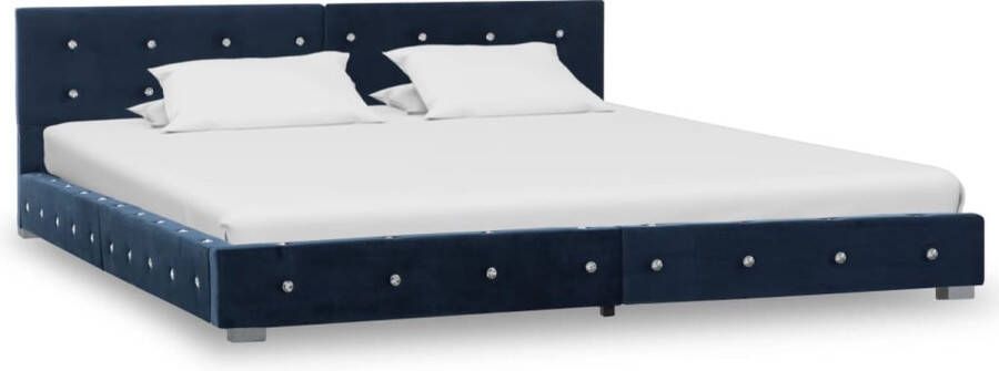 Decoways Bedframe fluweel blauw 160x200 cm