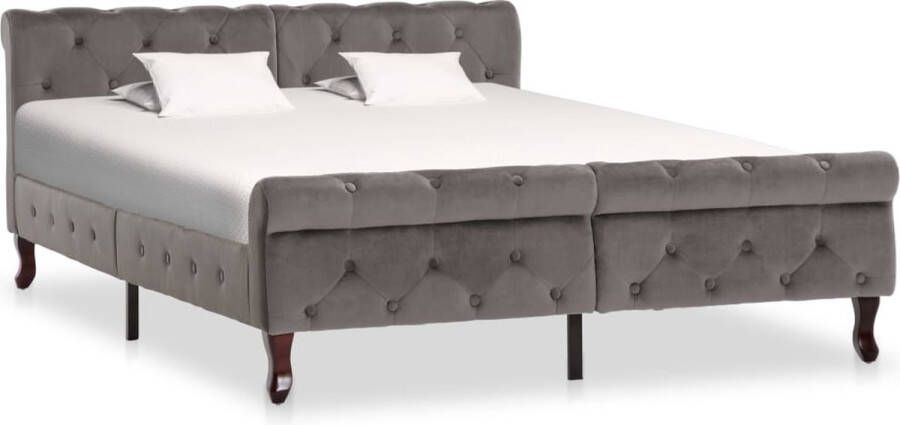 Decoways Bedframe fluweel grijs 140x200 cm