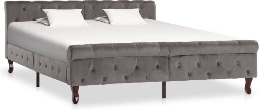 Decoways Bedframe fluweel grijs 160x200 cm