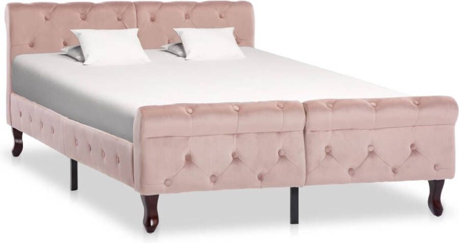 Decoways Bedframe fluweel roze 120x200 cm