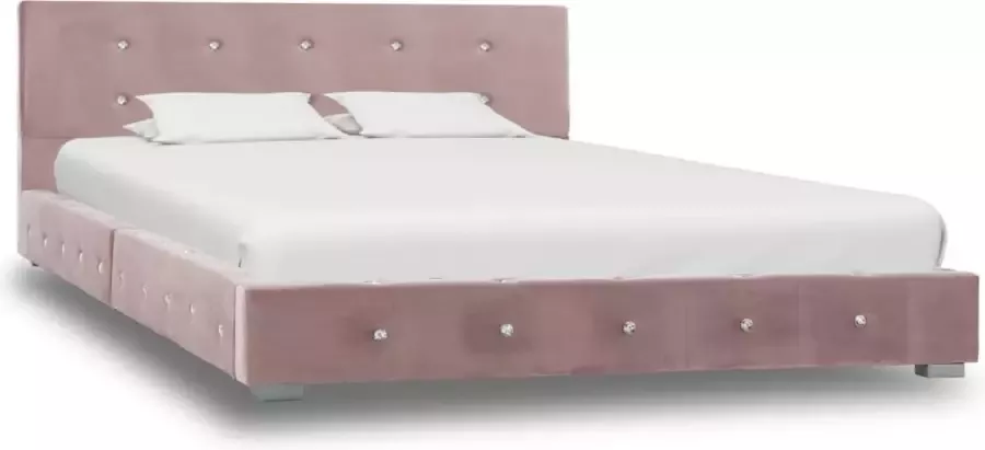 Decoways Bedframe fluweel roze 120x200 cm