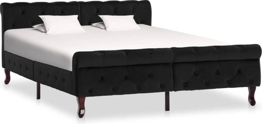 Decoways Bedframe fluweel zwart 140x200 cm