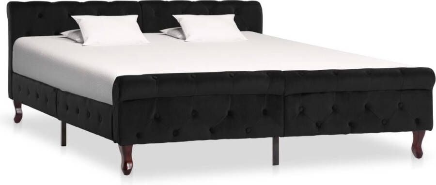 Decoways Bedframe fluweel zwart 160x200 cm