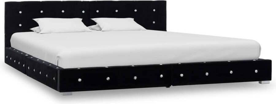 Decoways Bedframe fluweel zwart 160x200 cm