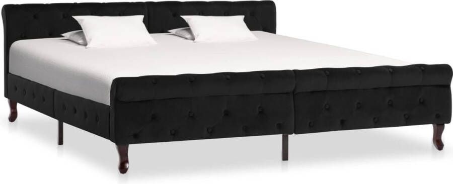 Decoways Bedframe fluweel zwart 180x200 cm