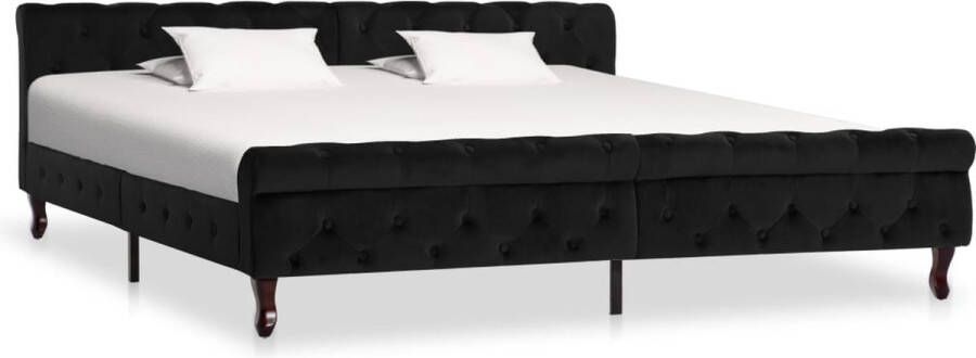 Decoways Bedframe fluweel zwart 200x200 cm