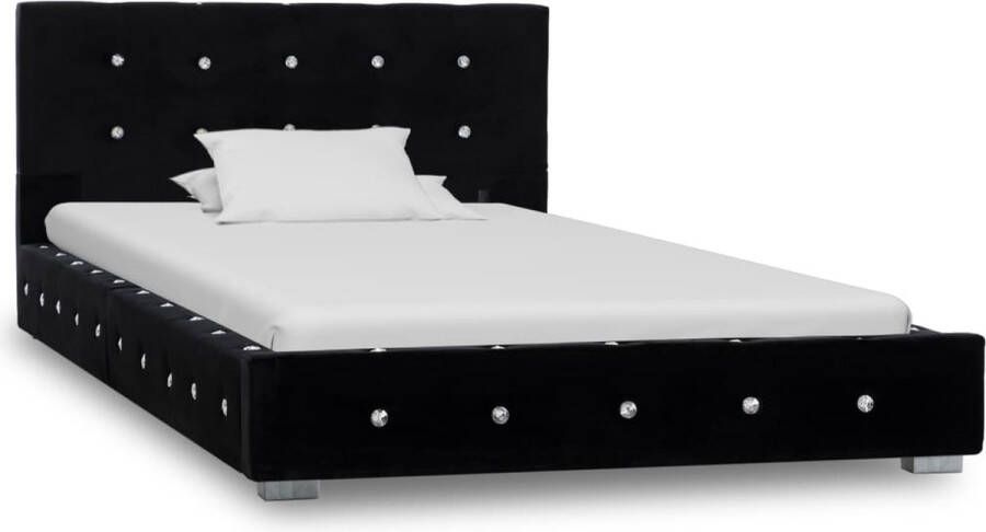 Decoways Bedframe fluweel zwart 90x200 cm