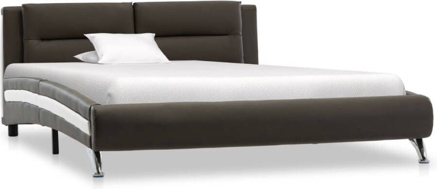 Decoways Bedframe kunstleer grijs 100x200 cm