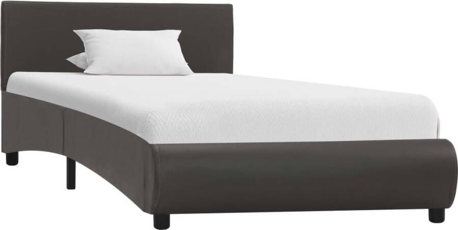 Decoways Bedframe kunstleer grijs 100x200 cm