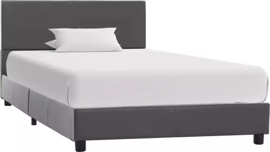 Decoways Bedframe kunstleer grijs 100x200 cm